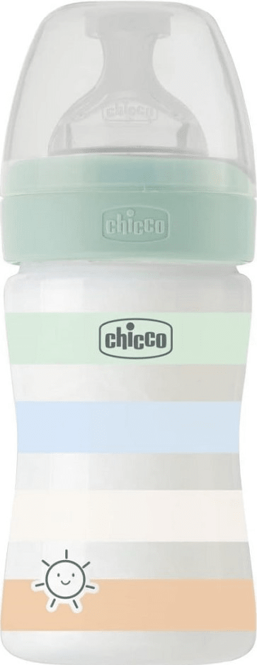 Chicco Fľaša dojčenská Well-being silikón 150 ml chlapec